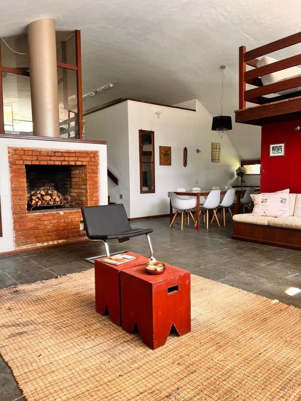Living room, fireplace