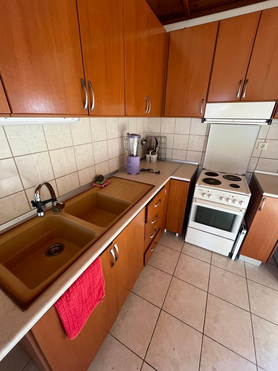 Kitchen or kitchenette, stove, toaster