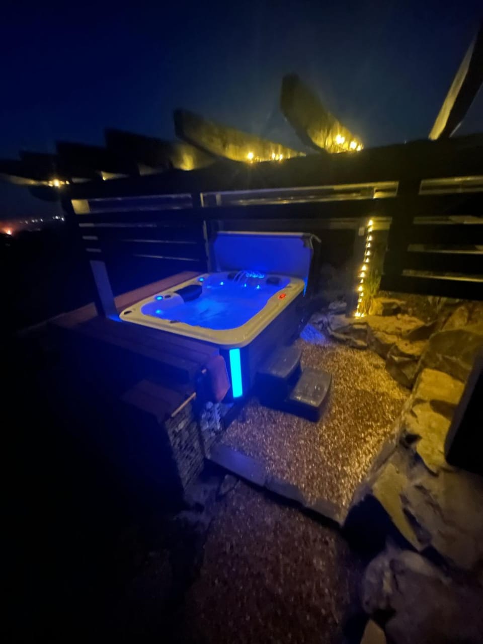 Night, Natural landscape, Hot Tub
