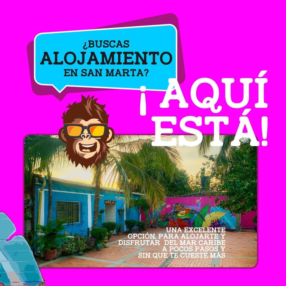 Monkey man, Beach House Inn in Magdalena, Colombia