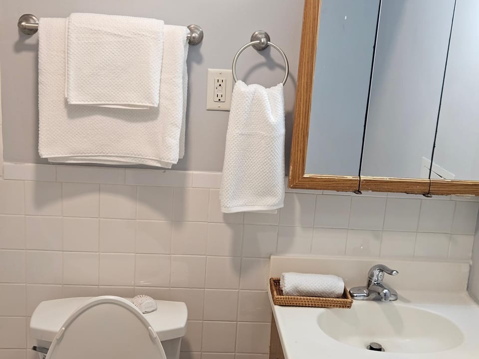 Toilet, towels
