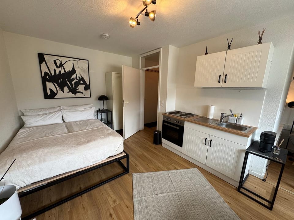 Bed, Kitchen or kitchenette, Photo of the whole room, Bedroom
