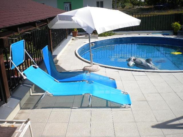 Pool view, sunbed