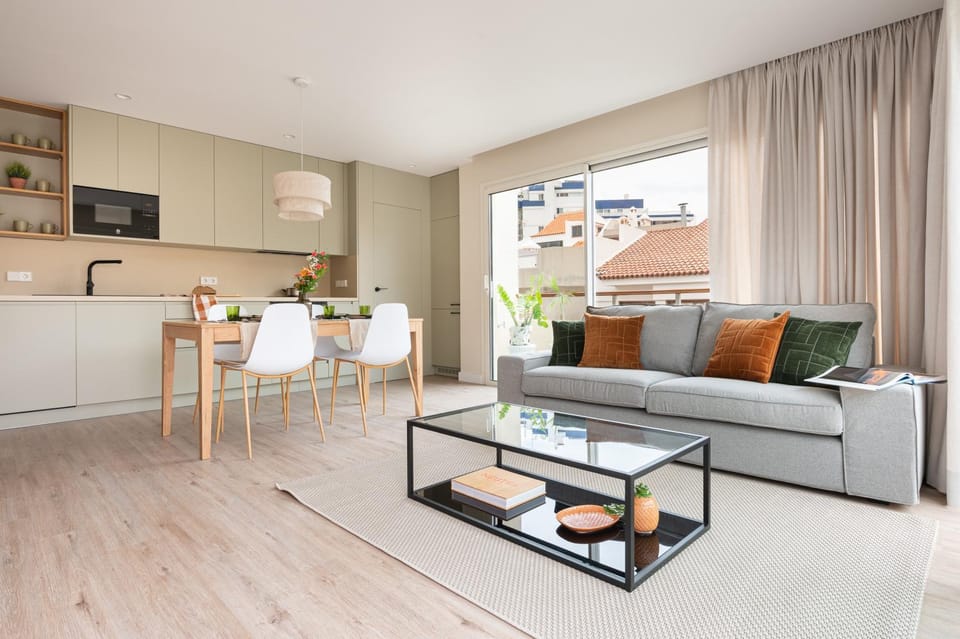 Living room, kitchen