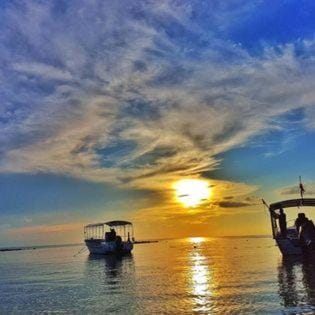 Natural landscape, Sea view, Sunset