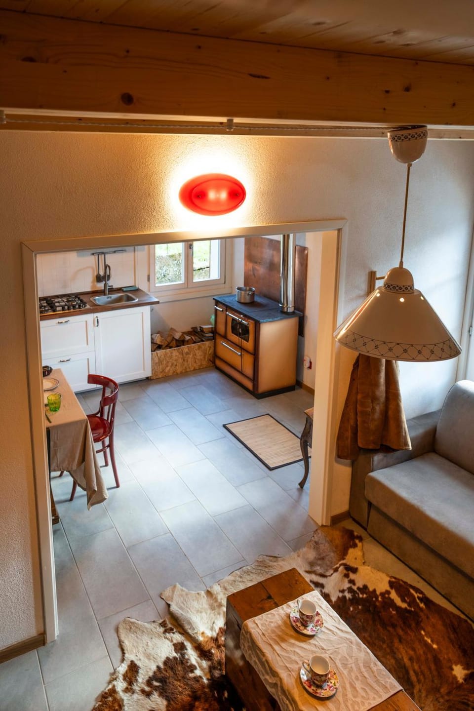 Kitchen or kitchenette, Living room, Dining area