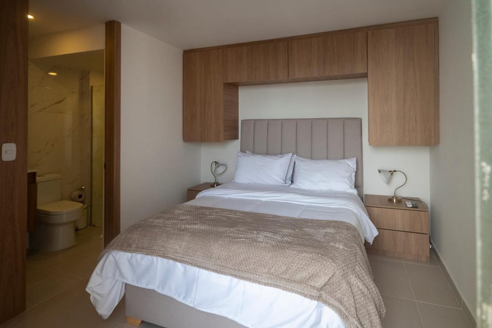 Bed, Photo of the whole room, Bedroom, towels, wardrobe