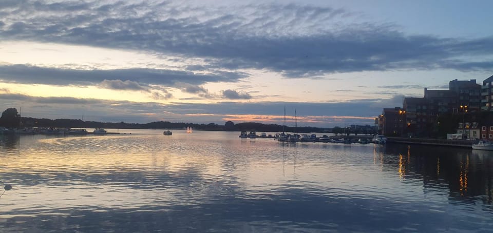 Glamping on small, old boat in Karlskrona Docked boat in Kalmar County, Sweden