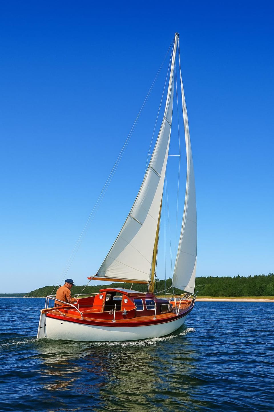 Glamping on small, old boat in Karlskrona Docked boat in Kalmar County, Sweden