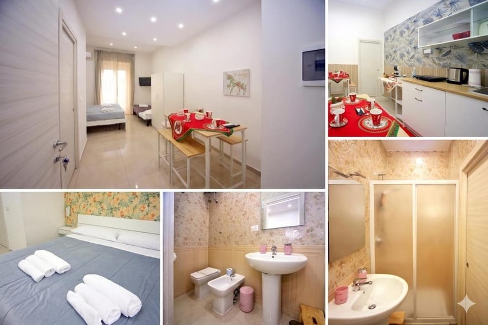 Shower, Bed, Bathroom, Kitchen or kitchenette, Photo of the whole room, Bedroom, towels