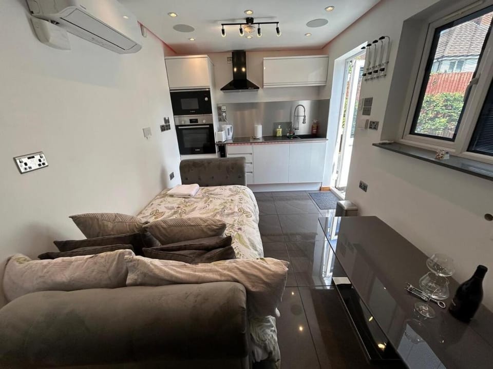 Bed, Kitchen or kitchenette, Photo of the whole room, oven, stove, air conditioner