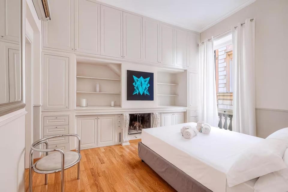 Bed, Photo of the whole room, Bedroom, towels, wardrobe