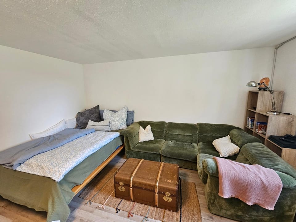 Bed, Living room, Photo of the whole room, Seating area