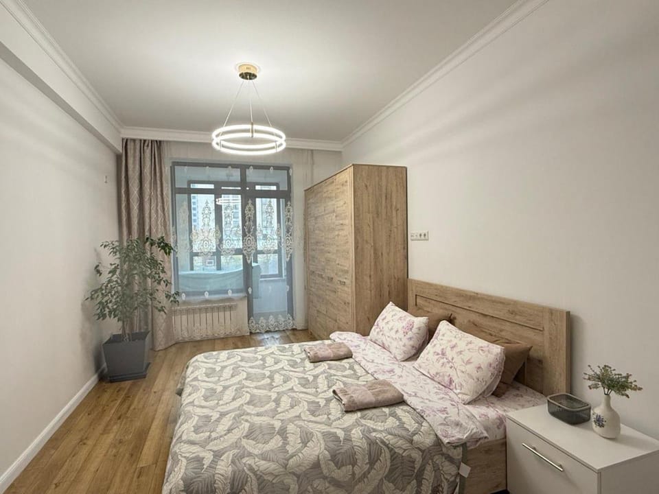 Bed, Bedroom, towels, wardrobe, dryer