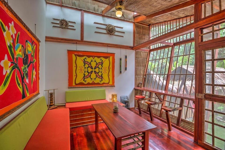 Living room, Seating area, Garden view