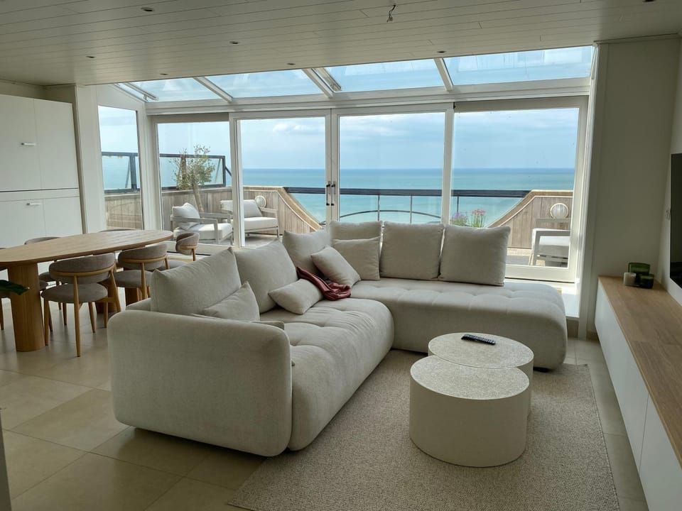 Living room, Seating area, Sea view