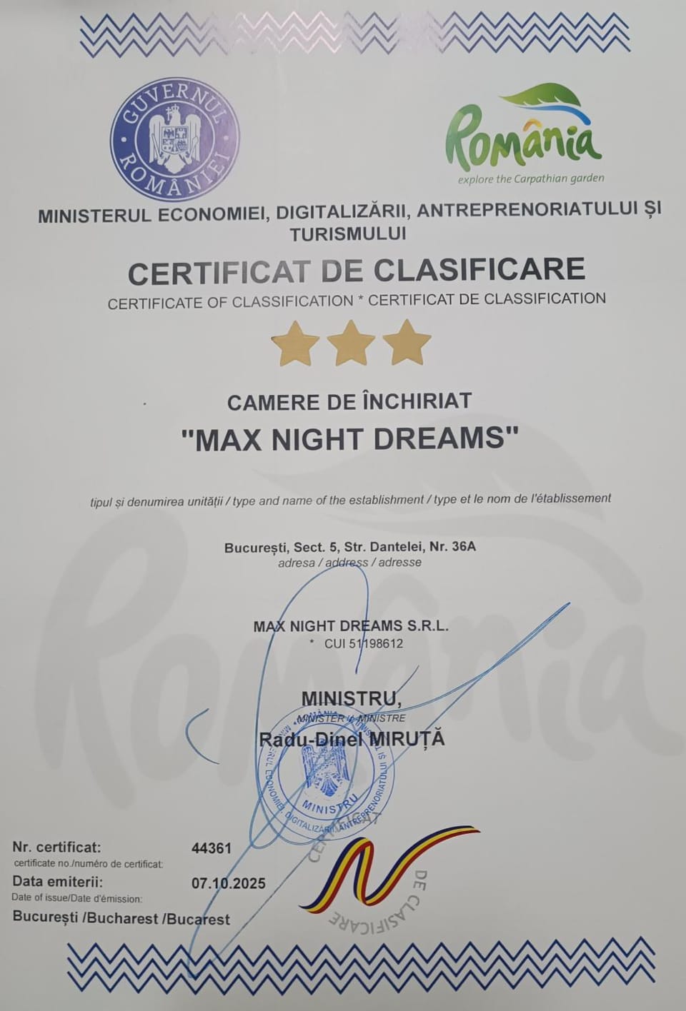 Certificate/Award
