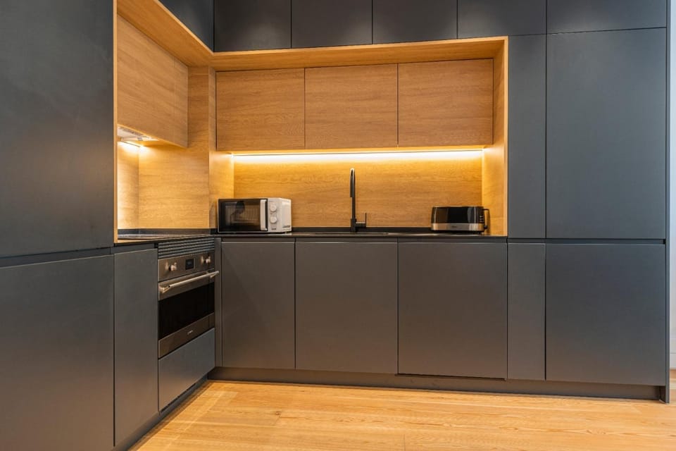 Kitchen or kitchenette, oven, stove