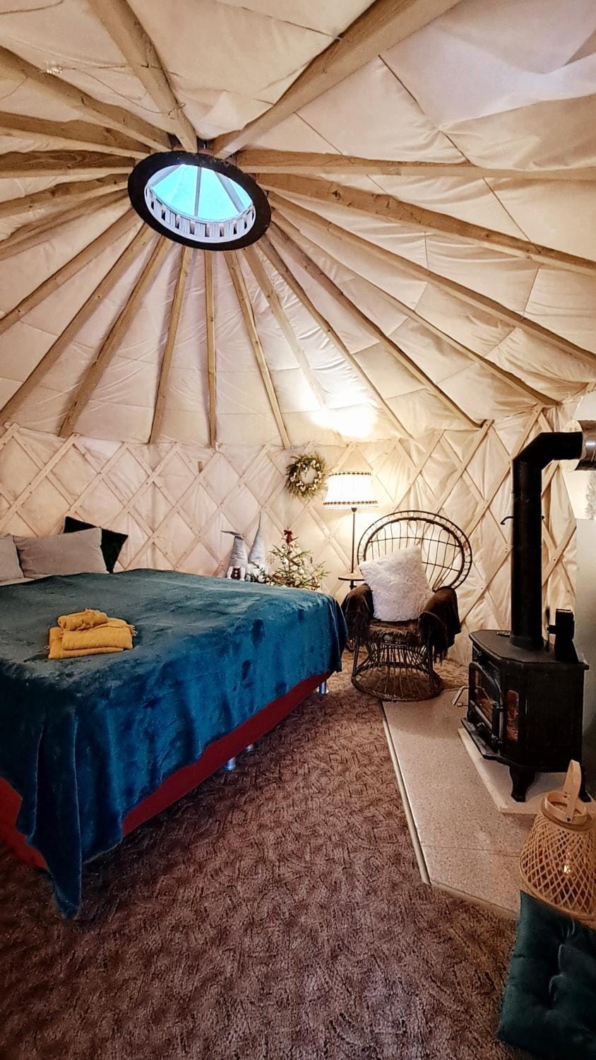 Yurt Birzs with Sauna at Kleja Camping Luxury tent in Latvia