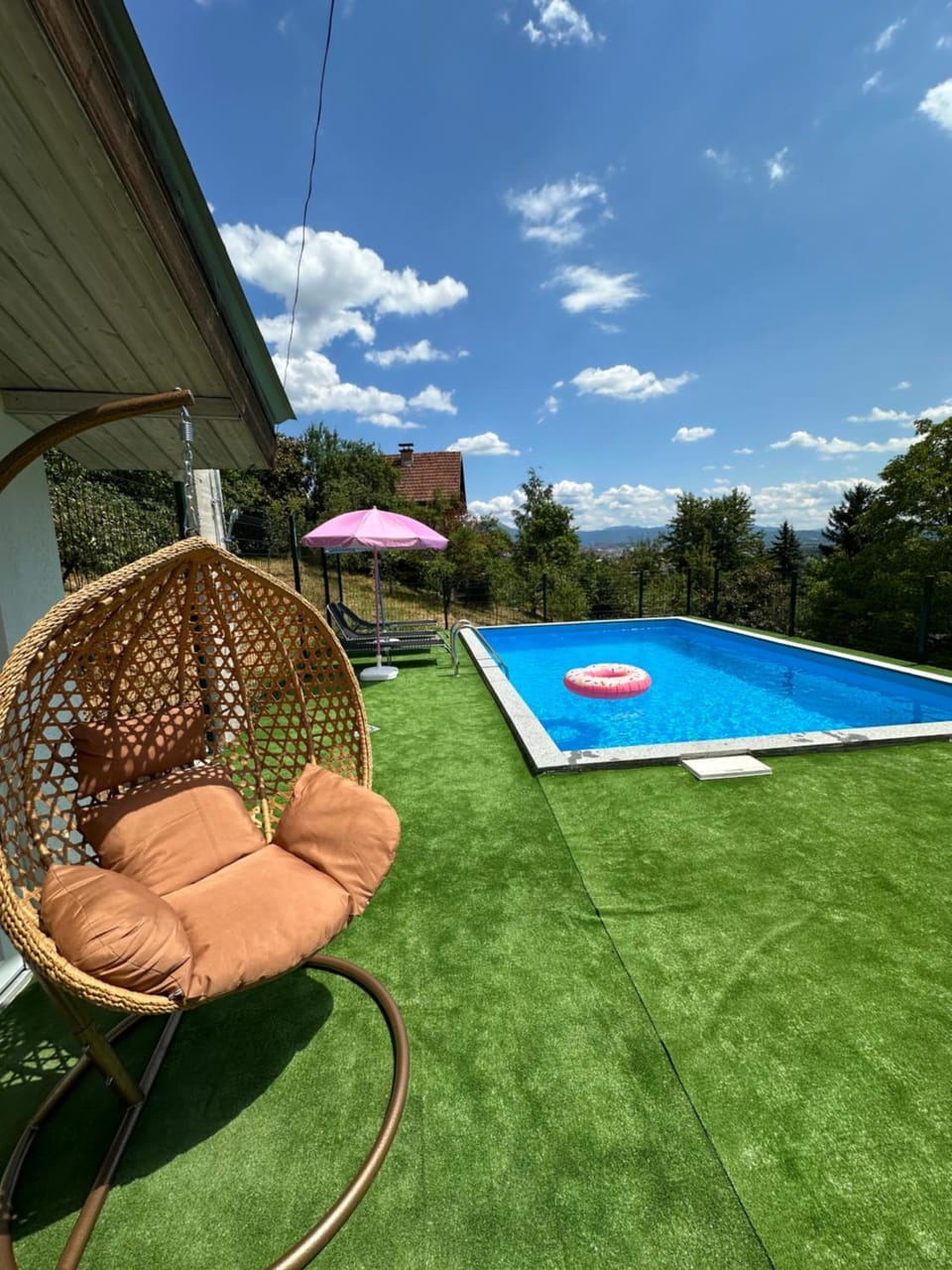 Patio, Natural landscape, Garden, Swimming pool