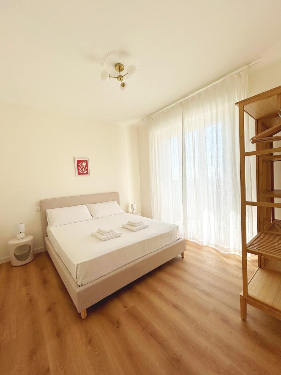 Bed, Photo of the whole room, Bedroom, towels, wardrobe