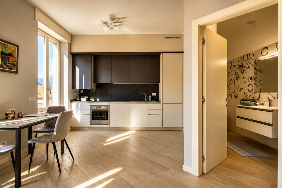 Kitchen or kitchenette, Living room, Seating area, Dining area, oven, stove