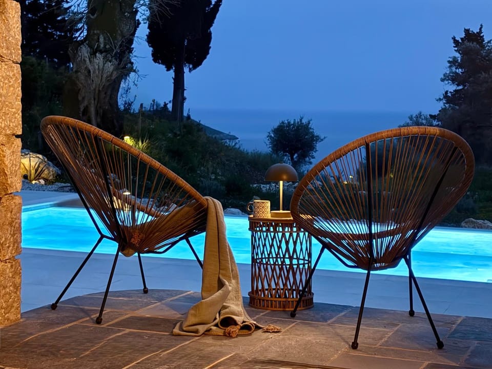 Night, Natural landscape, Swimming pool