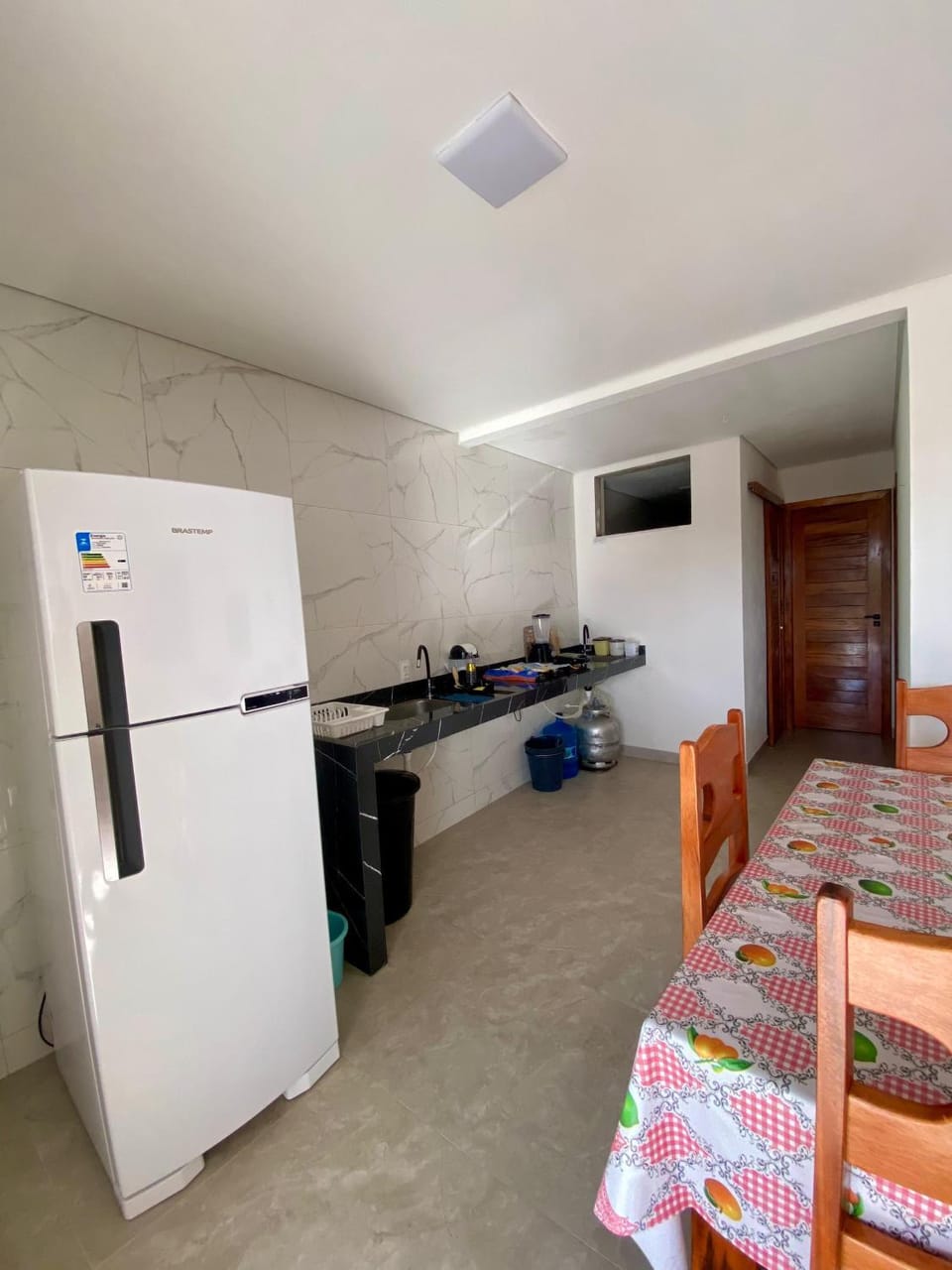 Dining area, stove, kitchen