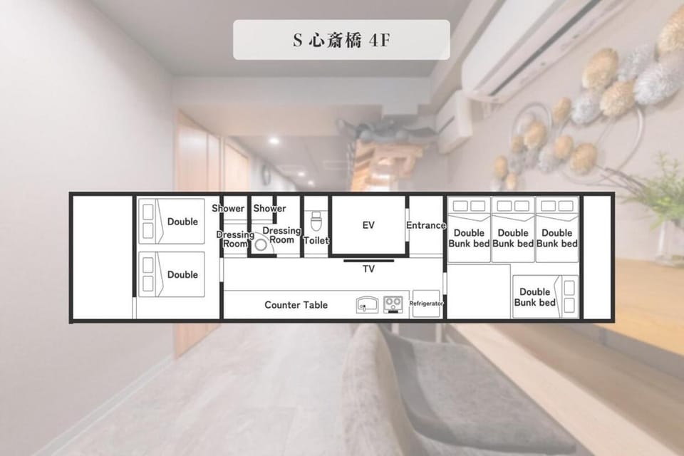 心斎橋4 ホテル福 道頓堀 心斎橋に位置する宿 ベッド9台 シャワー2台 観光に最適 Apartment in Osaka