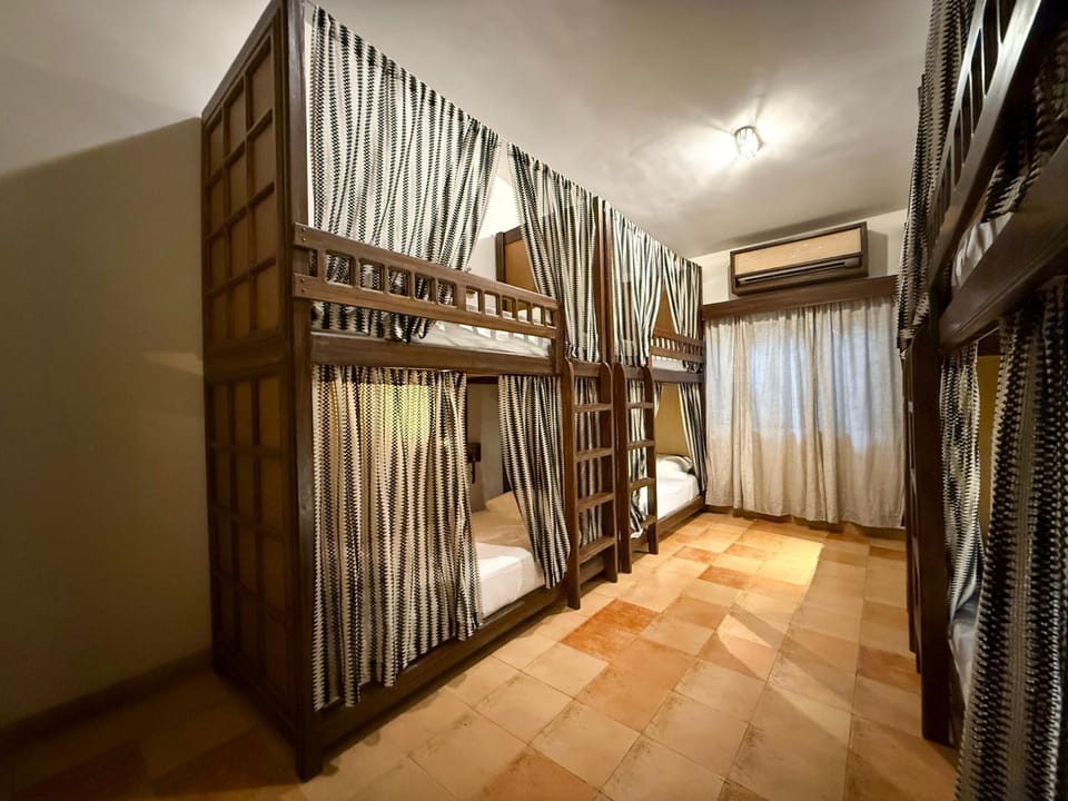 Bed, Photo of the whole room, Bedroom, bunk bed, wardrobe, air conditioner