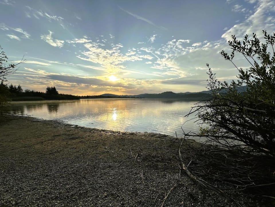 Natural landscape, Lake view, Sunrise