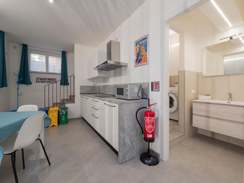 Kitchen or kitchenette, dishwasher, washing machine
