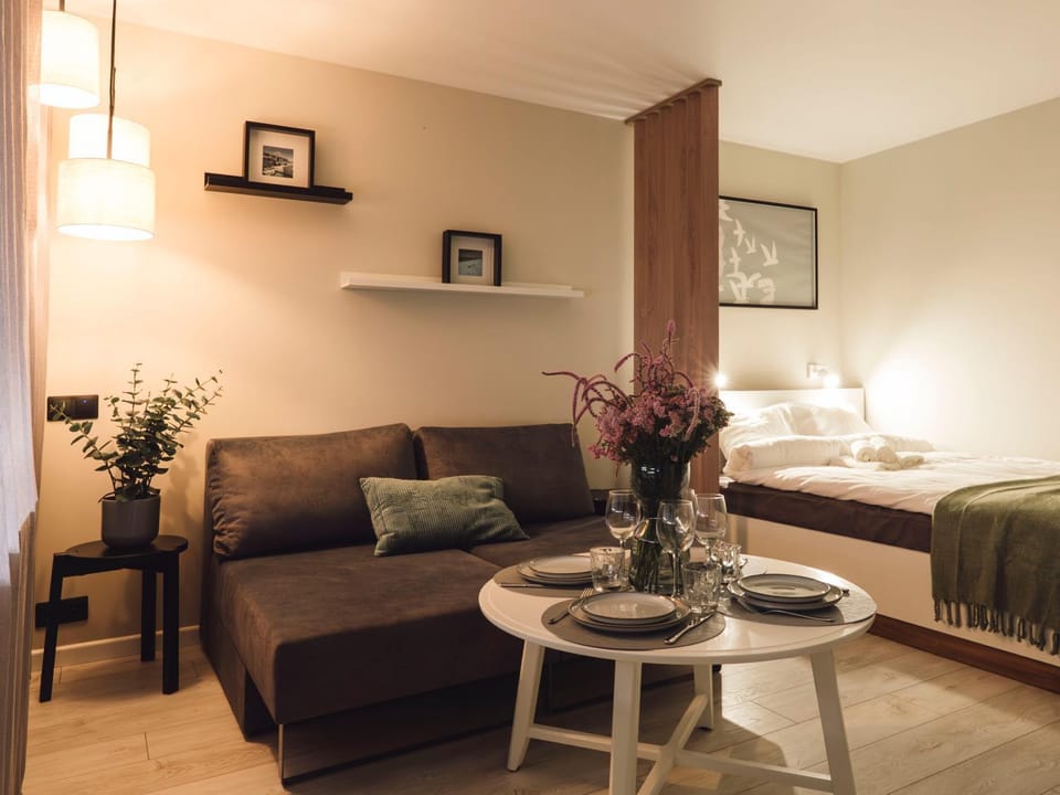 Bed, Living room, Photo of the whole room, Seating area