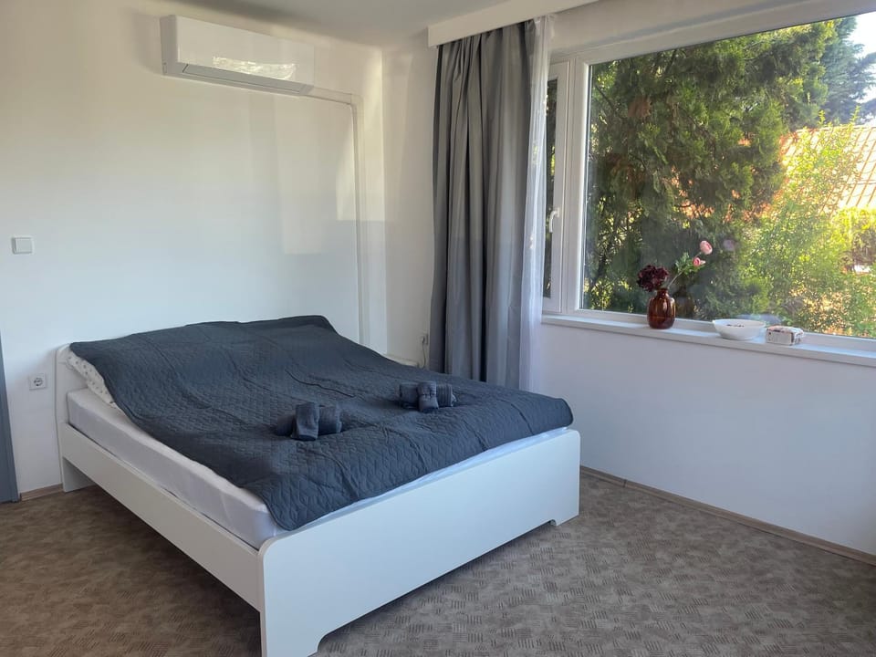 Bed, Photo of the whole room, Bedroom, air conditioner