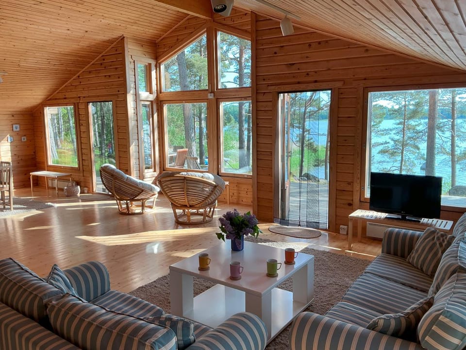 Living room, Seating area, Sea view