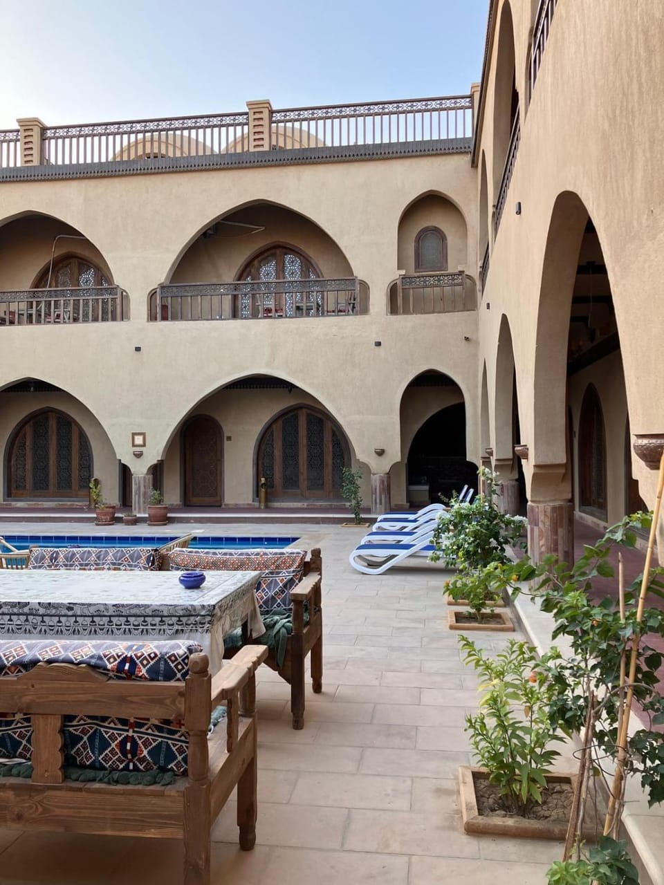 Property building, Patio, Seating area, Pool view, Inner courtyard view