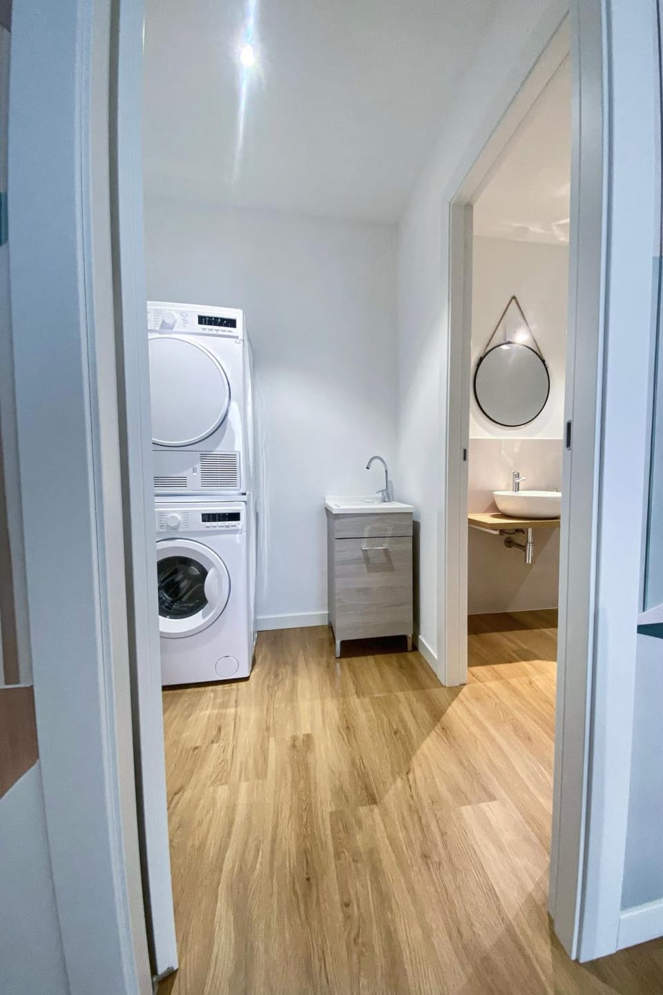 Bathroom, washing machine, dryer