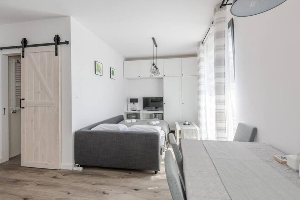 Bed, TV and multimedia, Kitchen or kitchenette, Living room, Photo of the whole room, Seating area, Dining area, Bedroom, air conditioner