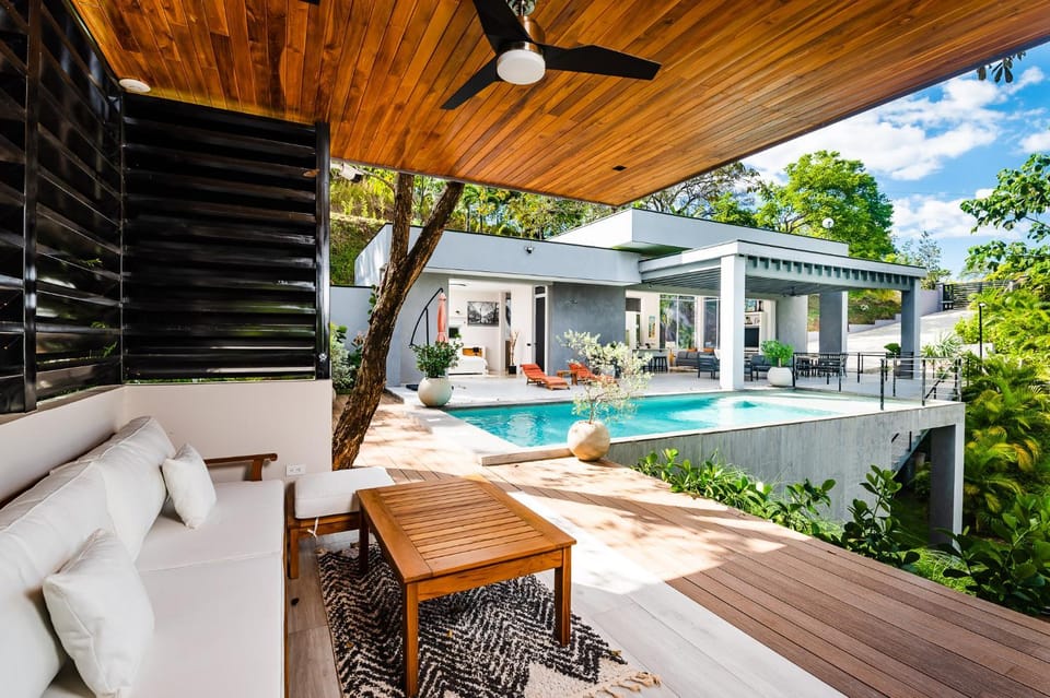 Patio, Seating area, Pool view