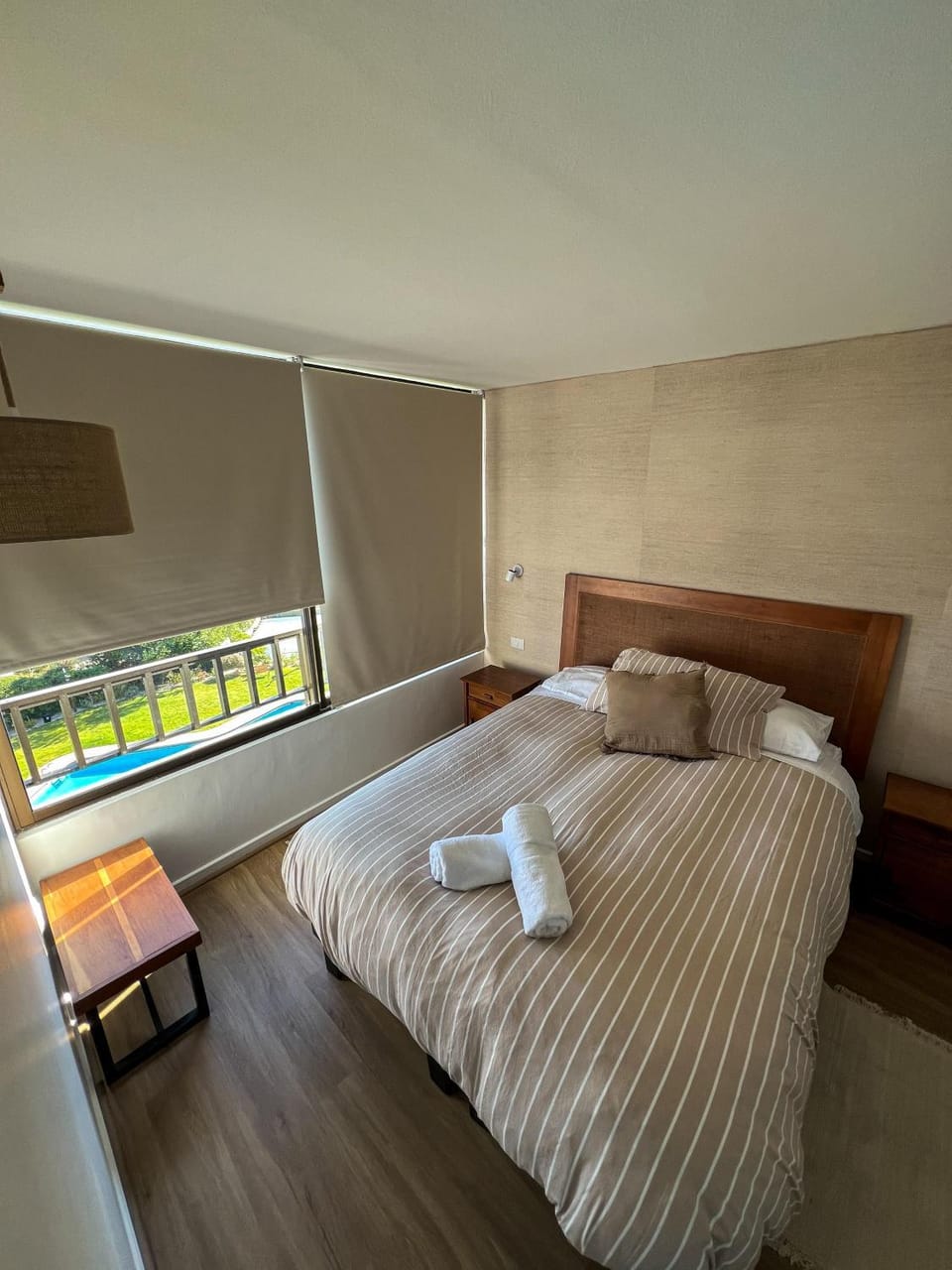 Bed, Photo of the whole room, Bedroom, towels