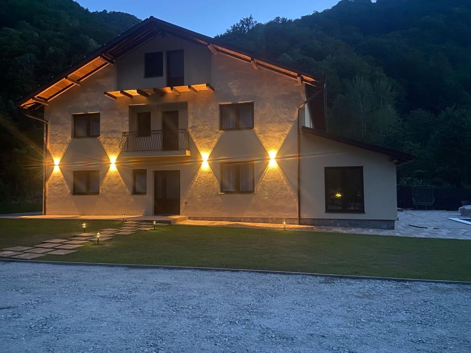 Property building, Night, Natural landscape, Mountain view