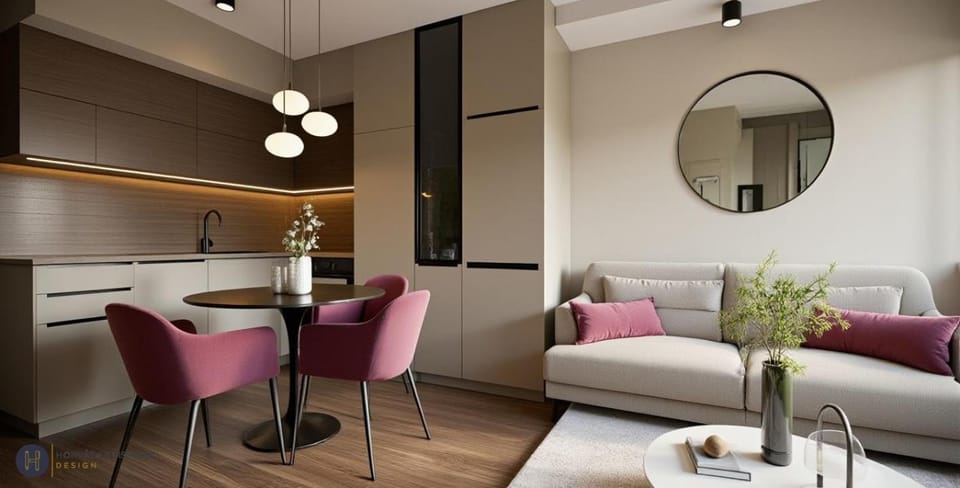 Living room, Seating area, Dining area