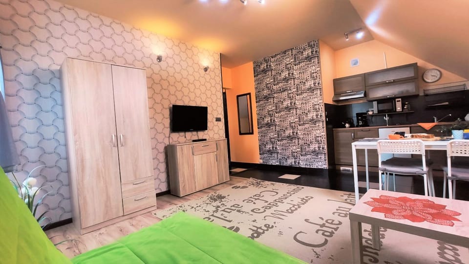 Communal lounge/ TV room, Bed, TV and multimedia, Kitchen or kitchenette, Living room, Photo of the whole room, Seating area, Dining area, Evening entertainment, Bedroom, oven, wardrobe
