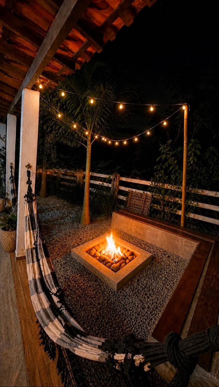 Off site, Night, fireplace