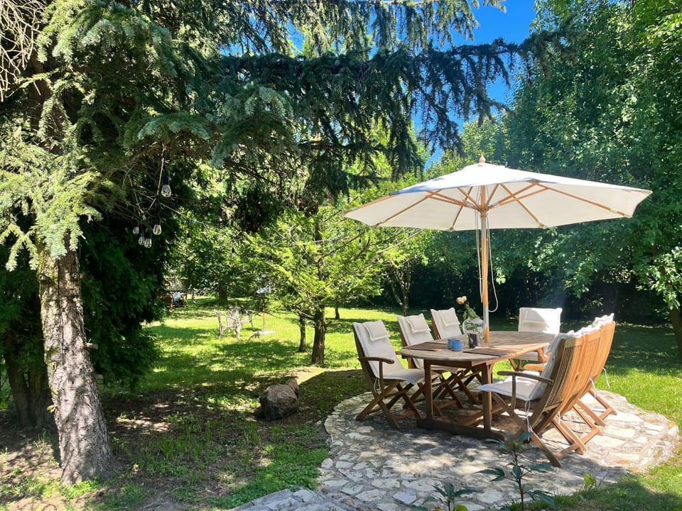 Natural landscape, Garden, Dining area