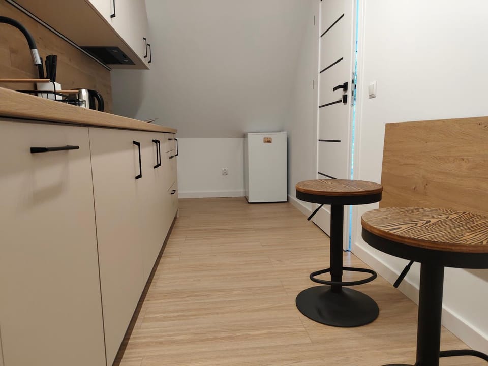Kitchen or kitchenette, oven
