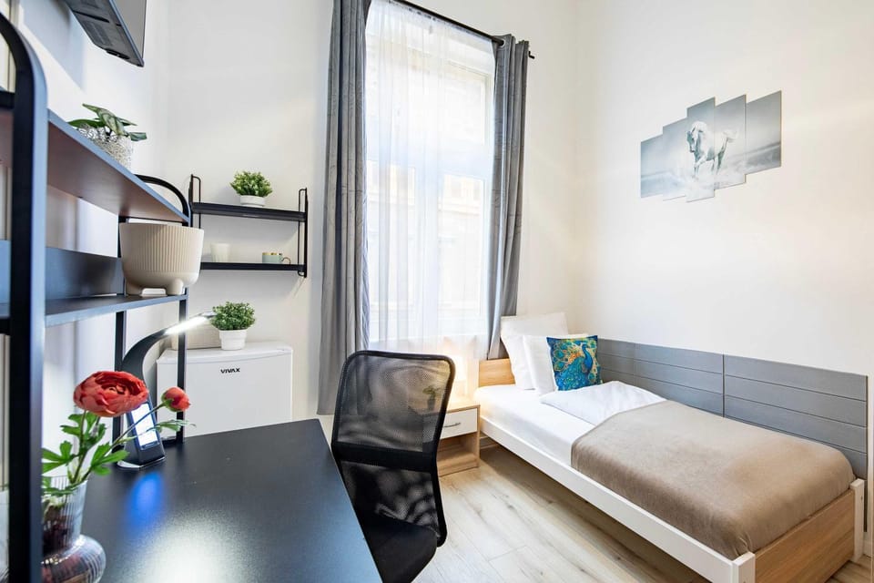 Central Room - Quiet Sleep for Solo Traveller Apartment in Budapest