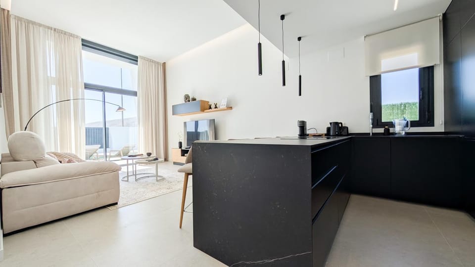 Kitchen or kitchenette, Living room, Dining area