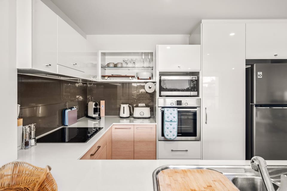 Kitchen or kitchenette, oven, stove, toaster