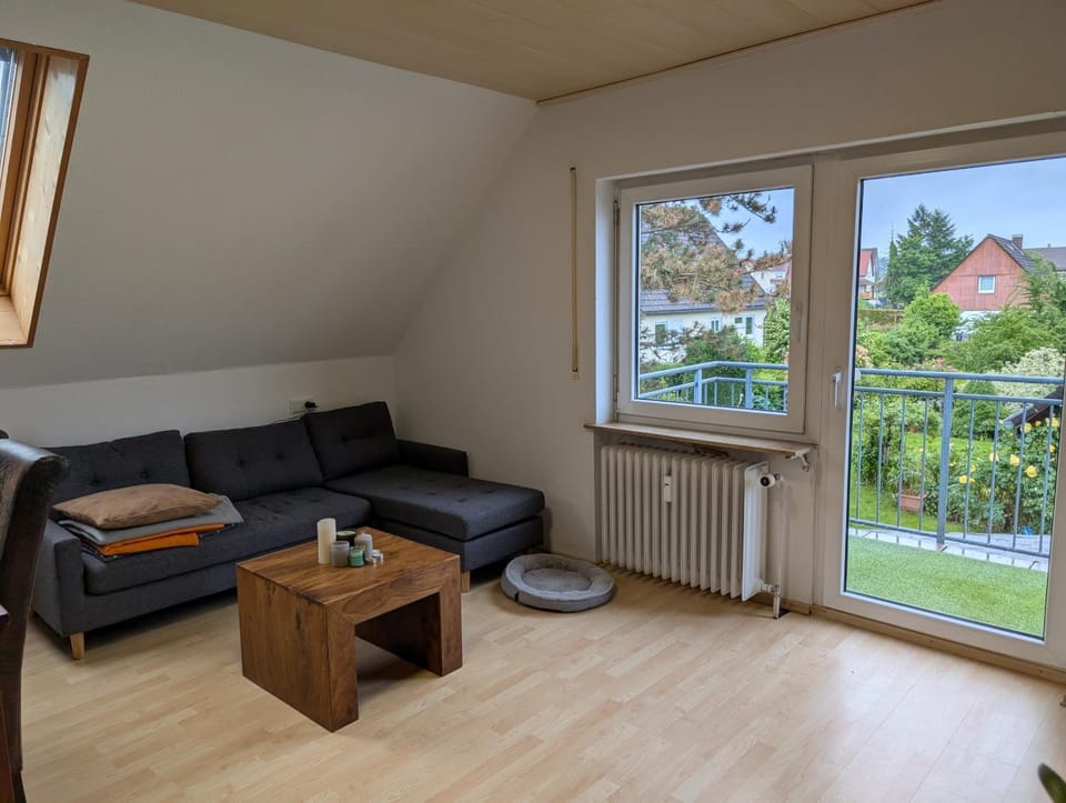 Living room, Seating area, Garden view
